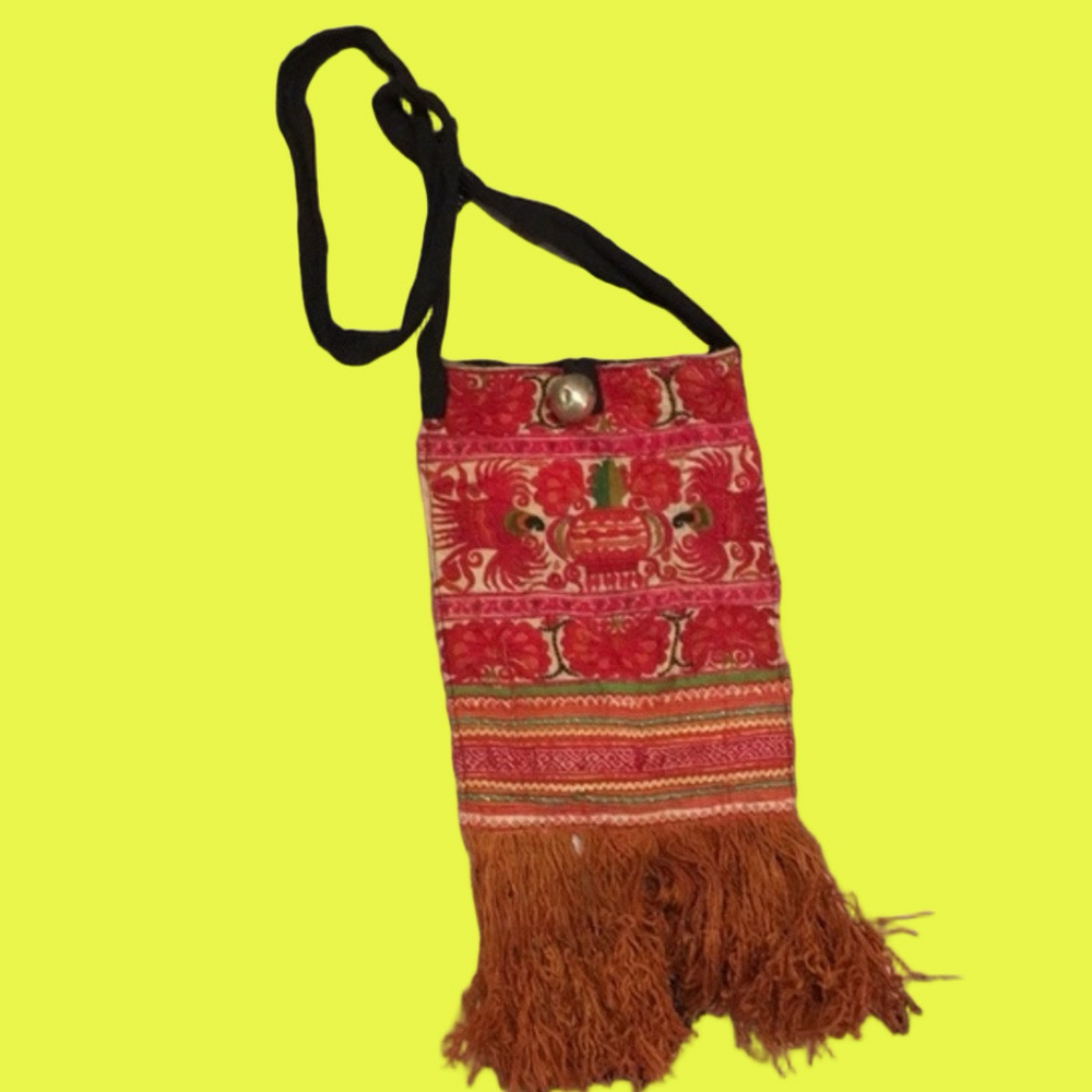Vintage Boho/Chic Hand Embroidered Crossbody Bag